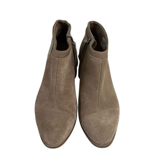 Toms Shoes - Toms Loren Suede & Fabric Stacked Heel Ankle Boot 9